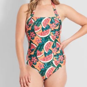 Modcloth The Ava Watermelon Tropical One-Piece Swimsuit 2X